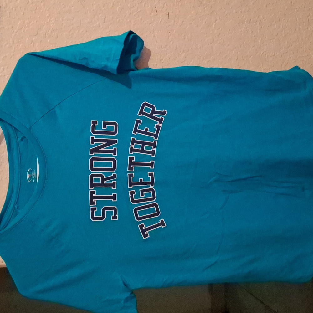 A teal shirt